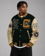 57 Chevy Draggin Machine Exclusive Green Varsity Jacket