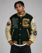 57 Chevy Draggin Machine Exclusive Green Wool Varsity Jacket