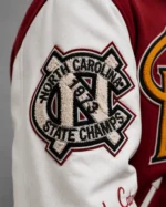 Andrews Golden Eagles NC Exclusive Maroon Varsity Jacket For Sale