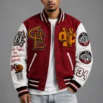 Andrews Golden Eagles NC Exclusive Maroon Wool Varsity Jacket