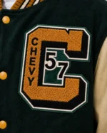 Buy 57 Chevy Draggin Machine Exclusive Green Wool Varsity Jacket