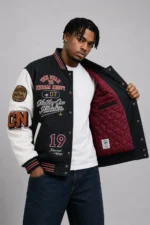 Buy CP Champion No Pain No Gain Exclusive Black Wool Varsity Jacket