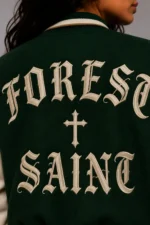Buy Forest Saint Embroidered Cropped Varsity Jacket Women