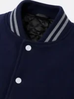 Buy Navy Wool Varsity Jacket Grey Sleeves Navy Grey Ribbing