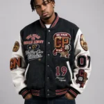 CP Champion No Pain No Gain Exclusive Black Wool Varsity Jacket
