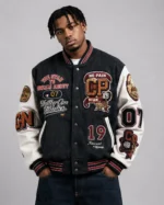 CP Champion No Pain No Gain Exclusive Black Wool Varsity Jacket