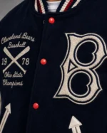 Cleveland Bears Buckets Breed Exclusive Navy Varsity Jacket For Sale