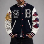 Cleveland Bears Buckets Breed Exclusive Navy Wool Varsity Jacket