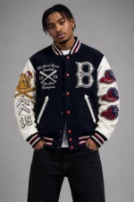 Cleveland Bears Buckets Breed Exclusive Navy Wool Varsity Jacket