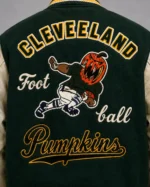 Cleveland Football Pumpkins Exclusive Green Letterman Jacket