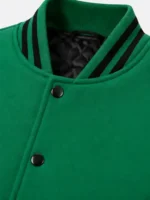 Dark Green Wool Varsity Jacket with Black Sleeves on sale copy