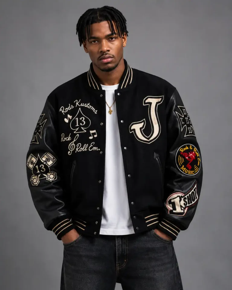 Jukeboxes Rods Kustoms Exclusive Black Wool Varsity Jacket Patch