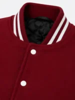 Maroon Wool Varsity Jacket White Sleeves Maroon
