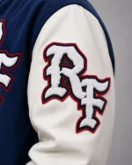 Red Falcons Football Exclusive Navy Varsity Jacket
