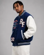 Red Falcons Football Exclusive Navy Wool Varsity Jacket Patches For Sale