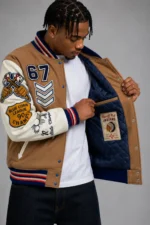 Roswell NM Indians Football Exclusive Tan Wool Varsity Jacket Sale