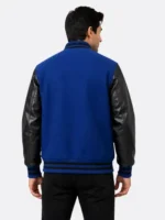 Royal Blue Wool Leather Varsity Jacket On Sale