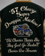 Shop 57 Chevy Draggin Machine Exclusive Green Wool Varsity Jacket