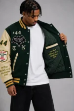 Shop Cleveland Football Pumpkins Exclusive Green Varsity Jacket