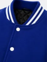 Shop Royal Blue White Sleeve Varsity Jacket Blue White Ribbing Sale