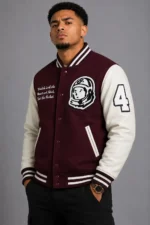 4 Billionaire Boys Club BBC White Leather and Maroon Wool Varsity Jacket