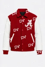 Alabama Crimson Tide Red and White Wool Varsity Jacket