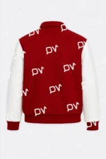 Alabama Crimson Tide Varsity Red and White Full-Snap Wool Leather Jacket
