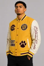 Bethune-Cookman Wildcats Mustard Varsity Yellow and White Jacket On Sale