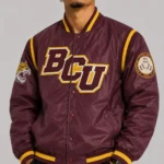 Bethune-Cookman Wildcats Teddy Maroon Varsity Satin Jacket