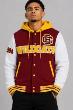 Bethune-Cookman Wildcats Varsity Maroon and White Fleece Jacket