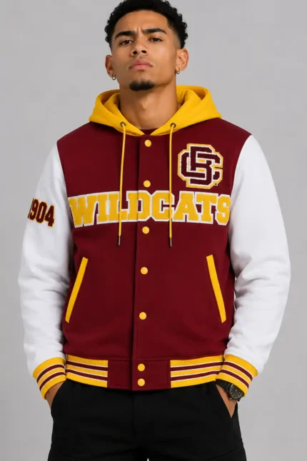 Bethune-Cookman Wildcats Varsity Maroon and White Fleece Jacket