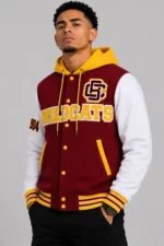 Bethune-Cookman Wildcats Varsity Maroon and White Fleece Jacket For Sale