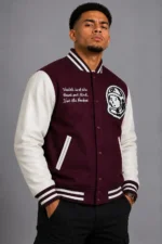 Buy 4 Billionaire Boys Club BBC White Leather and Maroon Wool Varsity Jacket
