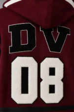 Buy Burgundy Wool and Cream Leather Hooded Letterman Varsity Jacket