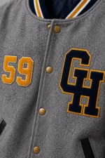 Buy Gray Heritage Exclusive Varsity Jacket Grey Wool Black Leather