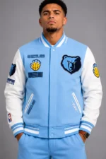 Buy Memphis Grizzlies Blue and White Varsity Letterman Jacket