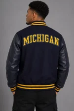 Buy Michigan Wolverines Navy Letterman Varsity Jacket