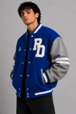 Buy Royal Division RD Chenille Wool Leather Sleeve Letterman Varsity Jacket
