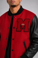 Buy Solflare Black and White Letterman Jacket