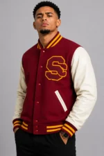 Buy USC Trojans Cardinal Interlock Baseball Red Varsity Jacket