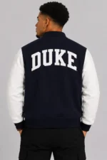 Duke Blue Devils Black and White Varsity Jacket For Sale