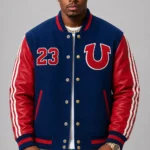 Eagle Navy Wool Leather Red Letterman Varsity Jacket