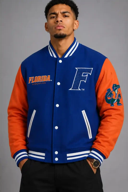 Florida Gators Letterman Royal Blue Orange Varsity Jacket