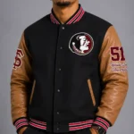 Florida State Seminoles Black and Brown Varsity Jacket