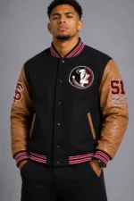 Florida State Seminoles Black and Brown Varsity Jacket