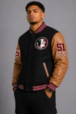 Florida State Seminoles Black and Brown Varsity Jacket On Sale