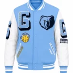 Memphis Grizzlies Blue and White Varsity Letterman Jacket