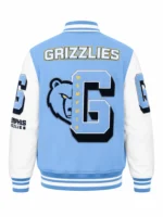 Memphis Grizzlies Blue and White Varsity Letterman Jacket For Sale