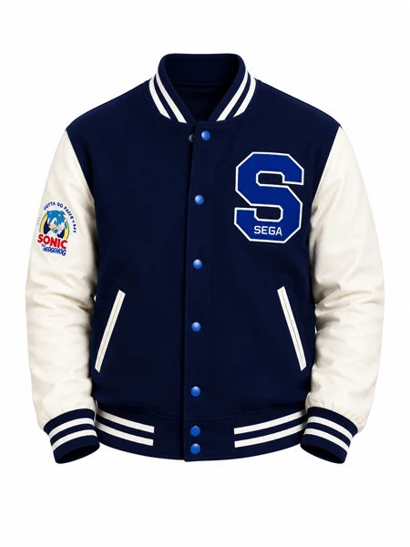 Michael Jackson Sonic The Hedgehog Wool Varsity Jacket