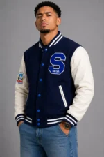 Michael Jackson Sonic The Hedgehog Wool Varsity Jacket On Sale
